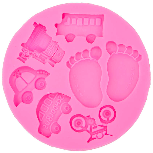 MOLDE DE SILICON FONDANT  HUELLAS DE BEBE  PIES  CON TRANSPORTE