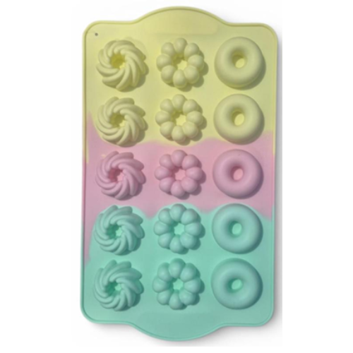 MOLDE SILICON FLORES Y DONAS