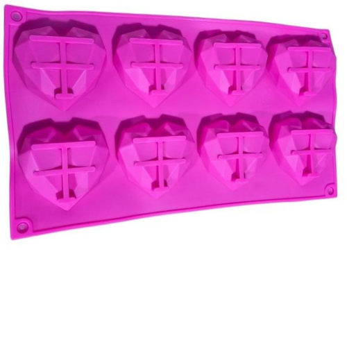 MOLDE DE SILICON CORAZONES GEOMETRICOS