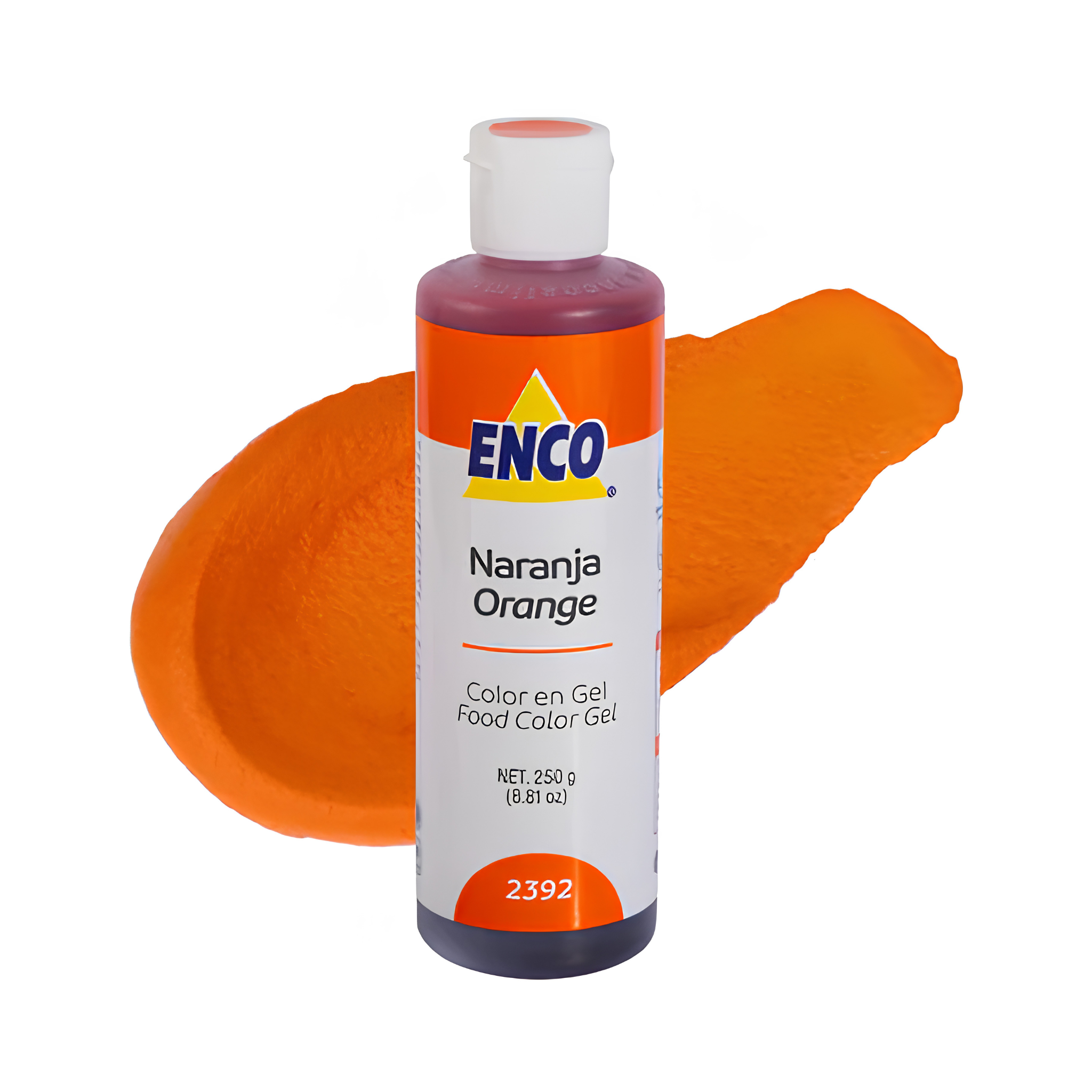 COLOR NARANJA EN GEL 250G ENCO