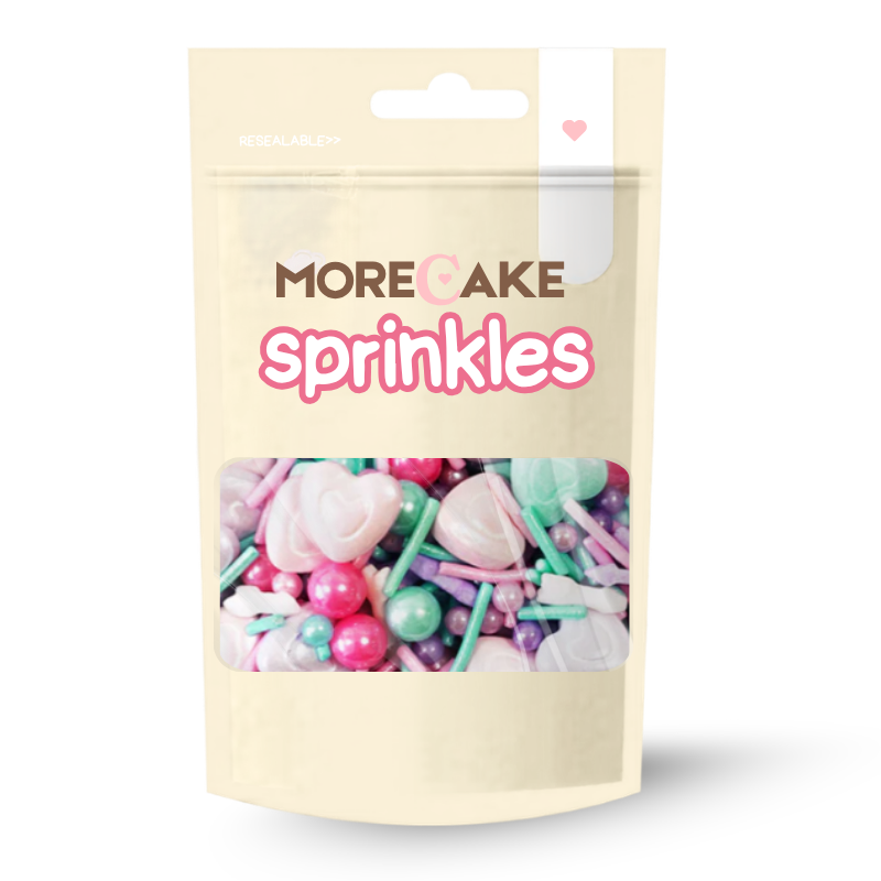 CORAZON AZULES Y ROSADO SPRINKLES