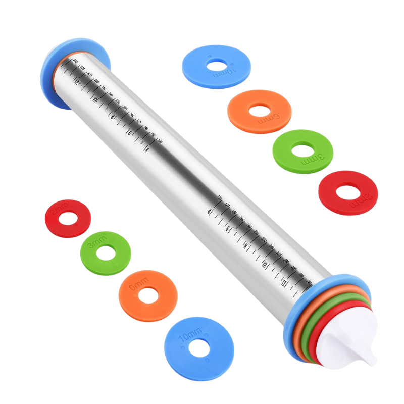 RODILLO ACERO INOXIDABLE CON AROS AJUSTABLES