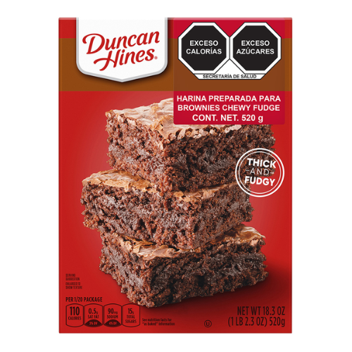 HARINA DUNCAN HINES PASTEL DE BROWNIES CHEWY FUDGE 518