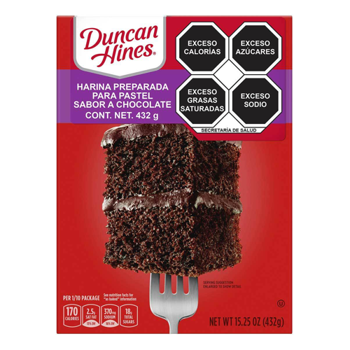 HARINA DUNCAN HINES CHOCOLATE FOOD 432 GR