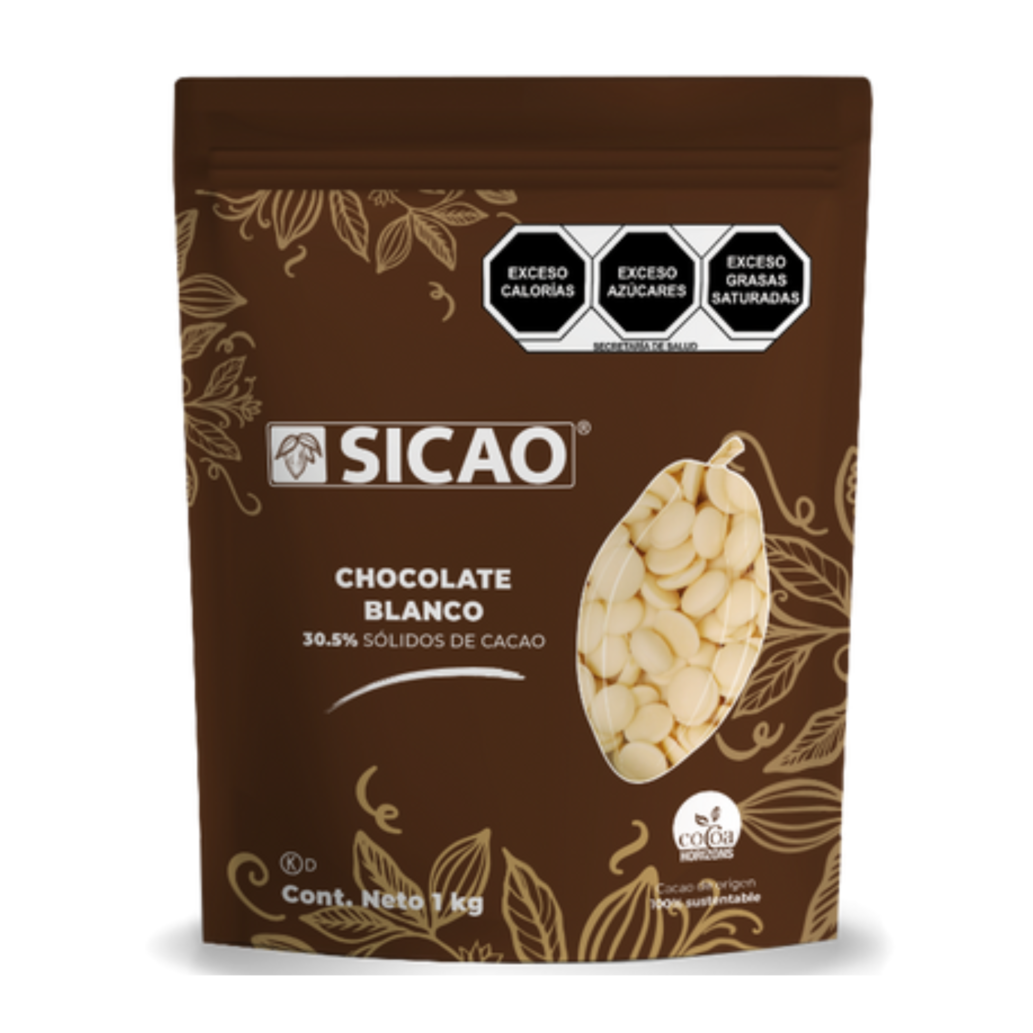 SICAO CHOCOLATE BLANCO 30.5% CACAO  BOLSA 1 KG WAFERS