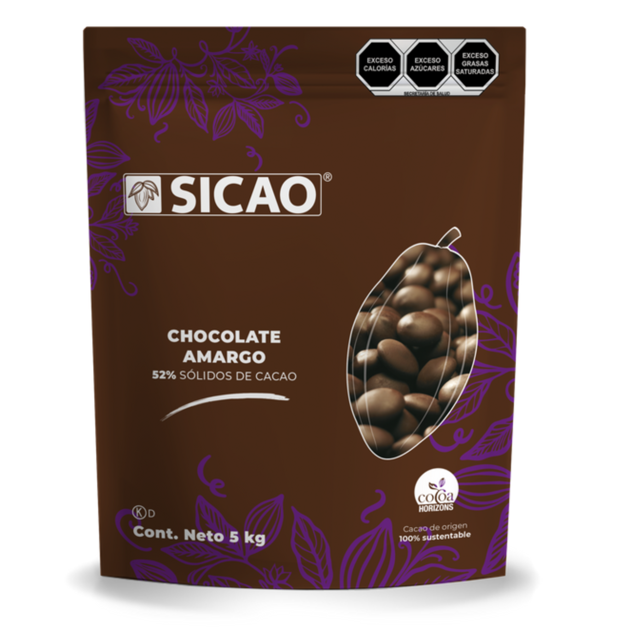 SICAO CHOCOLATE SEMI-AMARGO 52% WAFER 1 KG