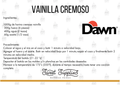 RECETA DAWN CREMOSO VAINILLA