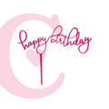 CAKE TOPPER HAPPY BIRTHDAY #6 MDF