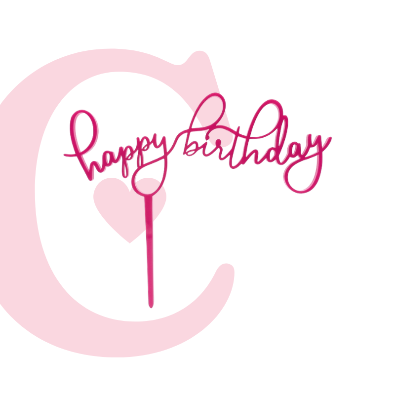 CAKE TOPPER HAPPY BIRTHDAY #6 MDF