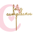 CAKE TOPPER FELIZ CUMPLEAÑOS #2 MDF
