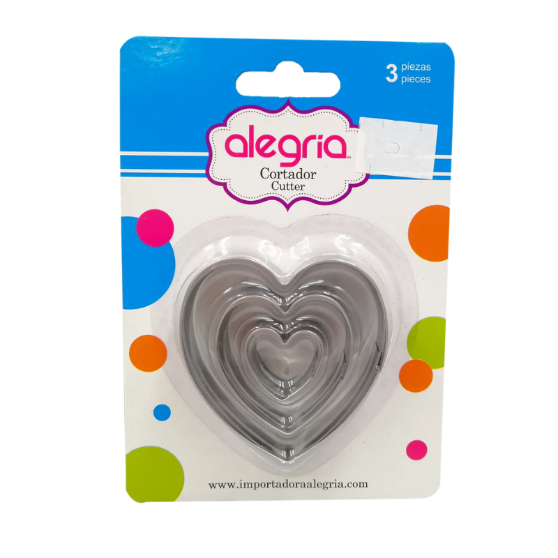 JUEGO DE CORTADORES CORAZON ALEGRIA