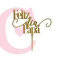 CAKE TOPPER DIA DEL PADRE #4 MDF DORADO