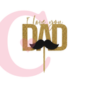 CAKE TOPPER DIA DEL PADRE #1 MDF DORADO