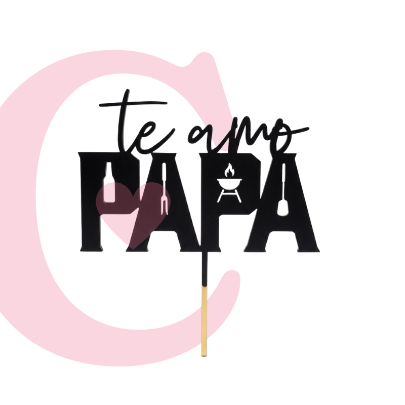CAKE TOPPER DIA DEL PADRE #2 MDF NEGRO