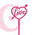 CAKE TOPPER LOVE MDF