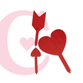 CAKE TOPPER CORAZON FLECHADO MDF