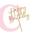 CAKE TOPPER HAPPY BIRTHDAY #1 MDF