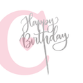 CAKE TOPPER HAPPY BIRTHDAY #2 MDF