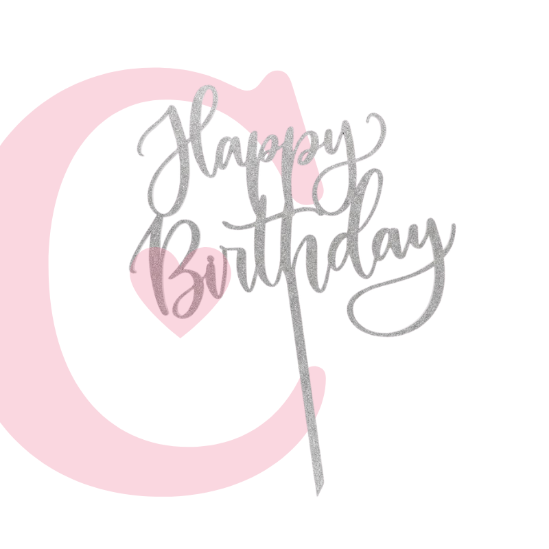CAKE TOPPER HAPPY BIRTHDAY #2 MDF