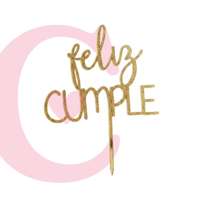 CAKE TOPPER FELIZ CUMPLEAÑOS #5 MDF