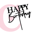 CAKE TOPPER HAPPY BIRTHDAY #4 MDF
