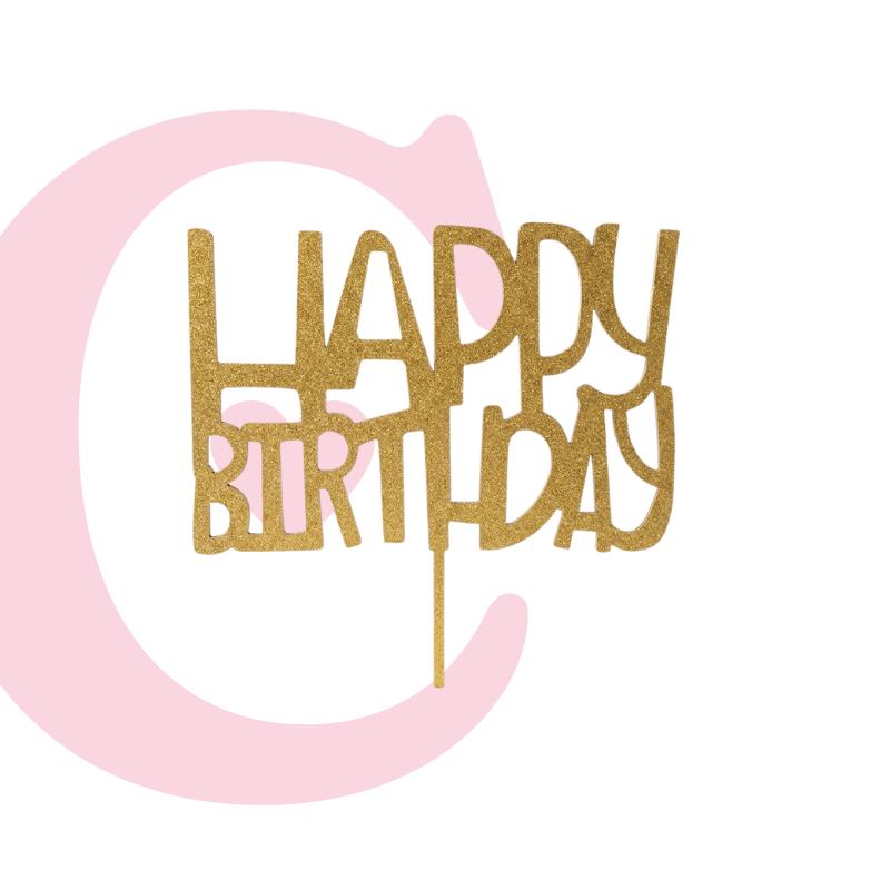 CAKE TOPPER HAPPY BIRTHDAY #5 MDF