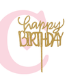 CAKE TOPPER HAPPY BIRTHDAY #3 MDF