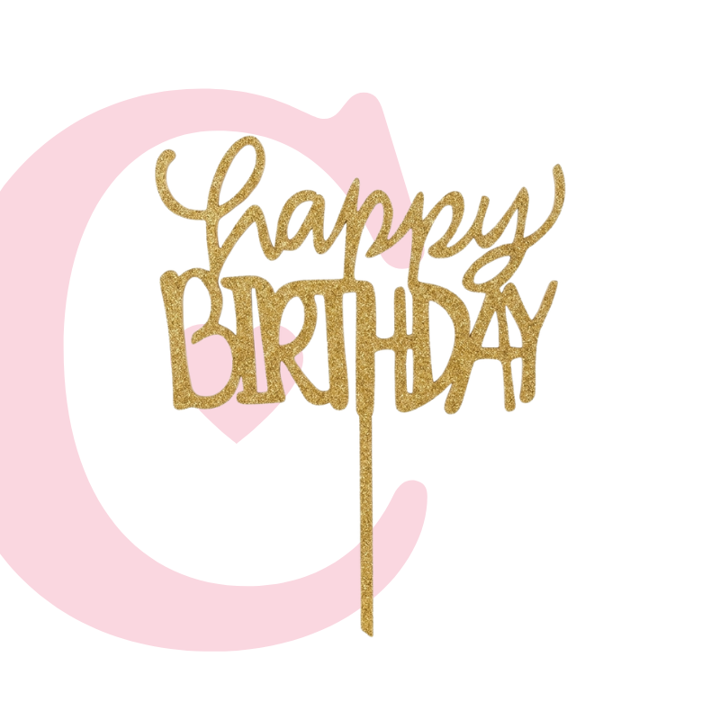 CAKE TOPPER HAPPY BIRTHDAY #3 MDF